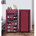 Home Utility Portable Space Saving 4 Layer Shoe Rack Organizer Stand Black, Metal