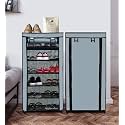 Home Utility Portable Space Saving 4 Layer Shoe Rack Organizer Stand Black, Metal
