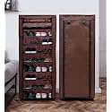 9 Layer Non-Woven Fabric Portable Closet Wardrobe Organizer Storage, (Brown, Metal)