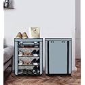 Premium 4 Layer Shoe Rack for Home Improvement Furniture with Non Woven Fabric Cover| Chappal Stand &amp; Adjustable Shelf| Grey