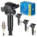 PHILTOP Ignition Coil Pack and Iridium Spark Plugs Fits for Toyota 1999-2004 2007-2008 Corolla, 2005-2006 Corolla 1.8L, 2003-2006 Matrix 1.8L, 2007-2008 Matrix, Pontiac 2003-2006 Vibe 1.8L, 4PCS UF247