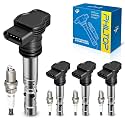 PHILTOP UF580 Ignition Coil Pack and Spark Plug Kit Fit for Passat, Jetta