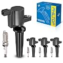 PHILTOP 4 Ignition Coils &amp; 4 Spark Plugs Set Fit for Fusion Escape C-Max