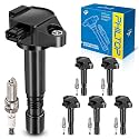 PHILTOP Ignition Coil Pack and Iridium Spark Plugs Fits for Honda 2016-2019 Pilot, 2018-2019 Odyssey, 2013-2017 Accord 3.5L, 2017-2019 Ridgeline, Acura 2016-2018 RDX, 2015-2019 TLX 3.5L, 6PCS UF713