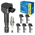 PHILTOP UF400 Ignition Coil Pack and Spark Plug Kit Fit for Honda Pilot