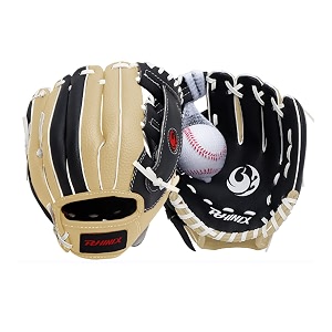 phinix tee ball glove with foam baseball right hand throw-blackcreamwhite 8 12 34