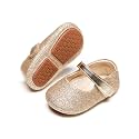 PHIRAMIN Baby Girls Mary Jane Flats - Infant Newborn Walking Shoes Soft Rubber Sole Princess Wedding