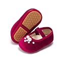 PHIRAMIN Baby Girls Mary Jane Flats - Infant Newborn Walking Shoes Soft Rubber Sole Princess Wedding