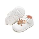 PHIRAMIN Baby Girls Mary Jane Flats - Infant Newborn Walking Shoes Soft Rubber Sole Princess Wedding