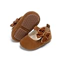 PHIRAMIN Baby Girls Mary Jane Flats - Infant Newborn Walking Shoes Soft Rubber Sole Princess Wedding