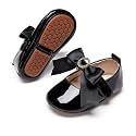 PHIRAMIN Baby Girls Mary Jane Flats - Infant Newborn Walking Shoes Soft Rubber Sole Princess Wedding