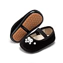 PHIRAMIN Baby Girls Mary Jane Flats - Infant Newborn Walking Shoes Soft Rubber Sole Princess Wedding