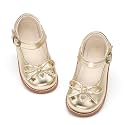 PHIRAMIN Toddler Flower Girl Dress Shoes - Little Girl Mary Janes Flats Wedding