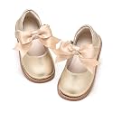 PHIRAMIN Toddler Flower Girl Dress Shoes - Little Girl Mary Janes Flats Wedding