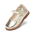PHIRAMIN Toddler Flower Girl Dress Shoes - Little Girl Mary Janes Flats Wedding