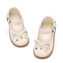 PHIRAMIN Toddler Flower Girl Dress Shoes - Little Girl Mary Janes Flats Wedding