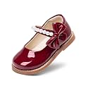 PHIRAMIN Toddler Flower Girl Dress Shoes - Little Girl Mary Janes Flats Wedding