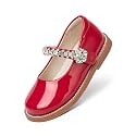PHIRAMIN Toddler Flower Girl Dress Shoes - Little Girl Mary Janes Flats Wedding