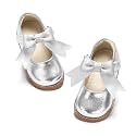 PHIRAMIN Toddler Flower Girl Dress Shoes - Little Girl Mary Janes Flats Wedding