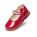 PHIRAMIN Toddler Flower Girl Dress Shoes - Little Girl Mary Janes Flats Wedding
