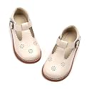 PHIRAMIN Toddler Flower Girl Dress Shoes - Little Girl Mary Janes Flats Wedding