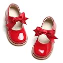 PHIRAMIN Toddler Flower Girl Dress Shoes - Little Girl Mary Janes Flats Wedding
