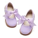 PHIRAMIN Toddler Flower Girl Dress Shoes - Little Girl Mary Janes Flats Wedding