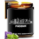 Phoenix Candle, House Warming Phoenix Themed Gifts for Men & Women, Unique Skyline and City Souvenirs for Her, Best Sentimental Gifts for Moving Away, Ideal for Birthday, Christmas, Gift-Ready