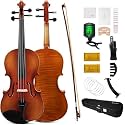 PHOENIX Violin 4/4 Full Size Kit, Violin Fiddle Set for Beginner Adults Student with Rosewood Bow, Extra Strings &amp; Bridge, 2 Rosins, Tuner, Case, Mute, Fingerboard Stickers, Shoulder Rest