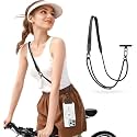 Phone Lanyard Premium Cell Phone Strap Crossbody with Stainless Steel Tether Tab Wide Comfort Strap with Adjustable Zinc Alloy Buckle Anti-Loss Universal for All Phones Keys Cards Travel Outdoor Black