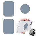 Phone Magnets for Back of Phone, Universal Metal Plates, 2 Rectangular and 2 Round with Adhesive, car Phone Magnets (Gray)