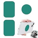 Phone Magnets for Back of Phone, Universal Metal Plates, 2 Rectangular and 2 Round With Adhesive, Car Magnets (Dark Green)