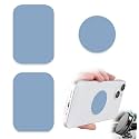 Phone Magnets - Universal Metal Plates, 2 Rectangular and 2 Round with Adhesive, Car Magnets (Blue)