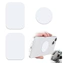Phone Magnets - Universal Metal Plates, 2 Rectangular and 2 Round with Adhesive, Car Magnets (White)