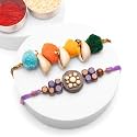 Phool Dastkaar Wood & Kaudi Rakhi Set of 2 for Brother | Handcrafted Designer Combo | Traditional Wooden & Cowrie Shell | Raksha Bandhan Rakhi for Bhai