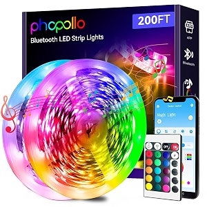 phopollo 200ft Bluetooth 24V Led Strip Lights