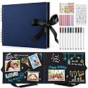 Photo Album 4x6 with 300 Pockets, Linen Hardcover Slip-In Photo Album with Memo Writing Space & Front Window, Family Baby Wedding Travel Anniversary Memory Book (Black- 40 Sheet)