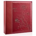 Photo Album 8x10 Clear Pages Pockets Leathe Cover Slip Slide in Photo Album Holds 100 Vertical 8x10 Photos Picture Book for Wedding Family (Red)