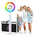 Photo Booth Machine Compatible with Any Ipad,ChackTok PhotoBooth VIP Member,Software APP Control Ring Light,Perfect for Wedding,Parties and Birthday,Light Bar White