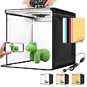 Photo Light Box, 12/16/20/24/32/47 Inch Photography Light Box with CRI>95 120 Light Beads. Dimmable Shooting Tent Kit with White and Warm Light. 6 Backdrops Photo Booth for Studio Products Display