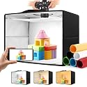 Photo Light Box, 16"x12"x12" Foldable Photography Light Box with CRI>95 120 Light Beads. Dimmable Shooting Tent Kit with White and Warm Light. 6 Color Backdrops Photo Booth for Studio Products Display