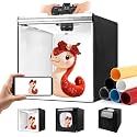 Photo Light Box, Portable 12/16/20/24/32 Inch Photo Studio LightBox, Shooting Tent Kit with 189 Light Beads and 6 Color Backdrops. Lightbox with 3 Stepless Dimming Light Boards for Product Photography