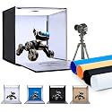 Photo Studio Light Box, 24"x24" Professional Dimmable Portable Photo Box with 240 LEDs Lights &amp; 4 Kinds Double-Sided Color Backgrounds for Product Photography