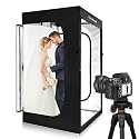 Photo Studio Light Box, 47"x39"x78" Professional Dimmable Shooting Tent Kit with 640 LEDs Lights &amp; 3 Kinds Double-Sided Color Backgrounds for Large Product Photography