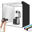 Photo Studio Light Box Photography 32"x32" with 100 LED and 4 Colors Backdrops Photo Box with Lights, Foldable Picture Box for Product Photography with 6500K Brightness