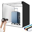 Photo Studio Light Box Photography 32"x32" with 210 LEDs and 4 Colors Backdrops for Product Photography, Foldable Picture Box with Adjustable Brightness 6000-6500K