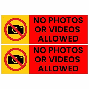 No Photos Or Videos Allowed Sign Sticker