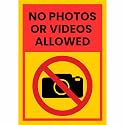 No Photos Or Videos Allowed Sign Sticker