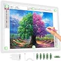 Phylosal Rechargeable A2 Light Pad for Diamond Painting 25.2''x18.4'', Magnetic Tracing Light Box for Drawing, Diamond Art Light Board with Side Button, Wireless LED Light Table for Sketching, Design
