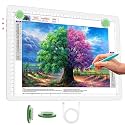 Phylosal Rechargeable A4 LED Light Pad for Diamond Painting, Ultra-Thin Magnetic Tracing Light Box for Drawing, Diamond Art Light Board with Side Button, Super Bright Light Table for Sketching (White)